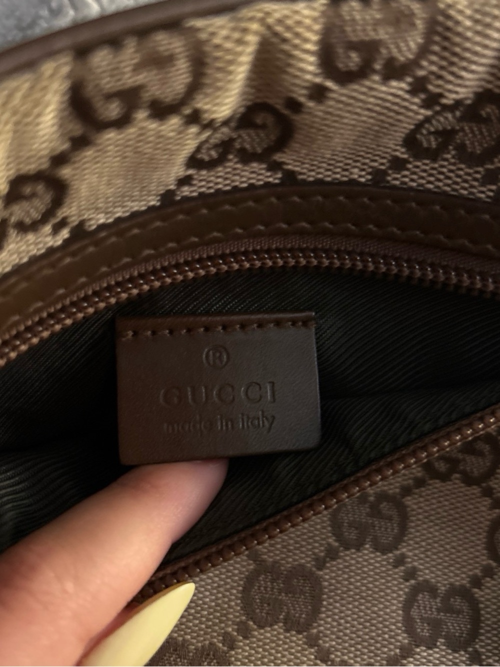 $400 retail Gucci Beige & Brown GG Canvas Crossbody Bag - Picture 5 of 8